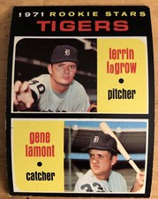 1971 Topps Tigers Rookie Stars Lerrin LaGrow & Gene Lamont Baseball Card #39. rookie card picture
