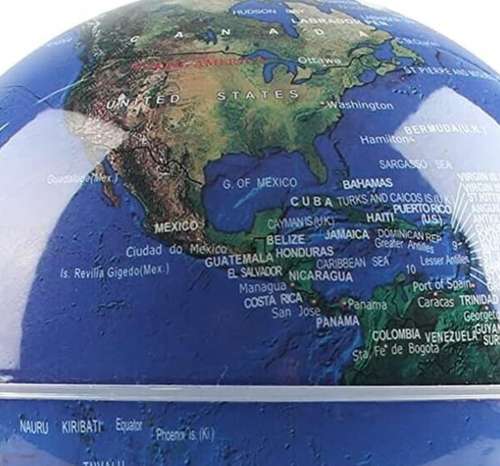 Map 360 Rotation Magnetic Levitation Globe World Map 360 Degree Auto-rotating AC100V ...
