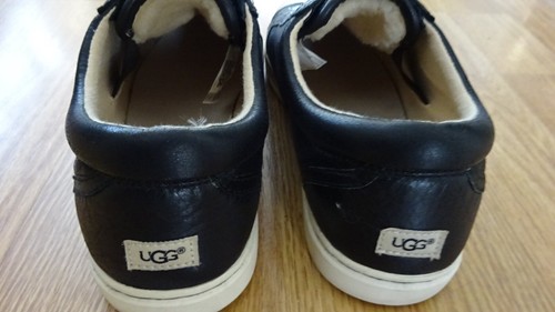 Ugg schwarz Leder Schnürsenkellose Turnschuhe Schuhe US Damen 10 Euro 41 - Bild 2 von 4