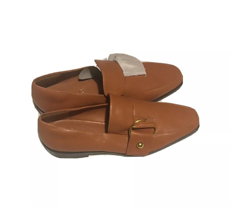 Brand New AUTOGRAPH Brown Leather Ring Detail Loafers Size UK 7.5 - RRP £65 image 2
