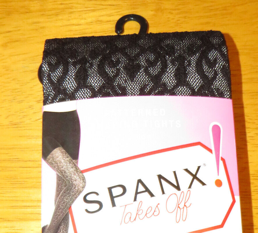 Spanx Control Top Filigree Pattern Shaping Tights Black Size C fits 140