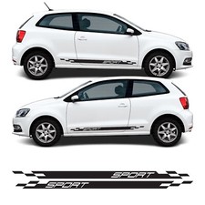 Sport Racing Side Stripes Decal Stickers Vinyl Kit Fits VW Volkswagen Polo