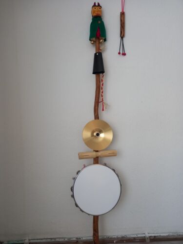 Premium Teufelsgeige Bumbass Schellenbaum dt Handarbeit Unikat hanggeschnitzt - Bild 2 von 4