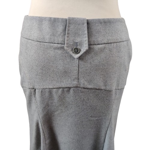 Karen Millen Skirt Womens UK 12 Grey A Line Wool Blend Midi Lined - Picture 6 of 12