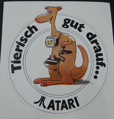Werbe-Aufkleber Atari VCS 2600 Känguru Spielkonsole Computer PC Video Game 80er