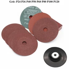 4'' x 5/8'' Fiber Resin Sanding Grinding Discs Aluminum Oxide Disc 24 - 120 Grit