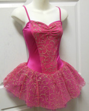 NWOT Body Wrappers Dance Ballet Glitter Short Tutu Fuchsia Cami Leotard Adult M