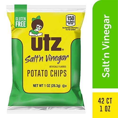 Utz Salt & Vinegar Crispy Fresh Potato Chips 42 Count Crunchy