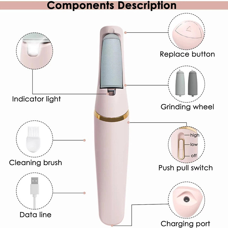 Nuve Smooth Pedicure Wand Flawless Pedi for Feet Callus Remover for Women Men