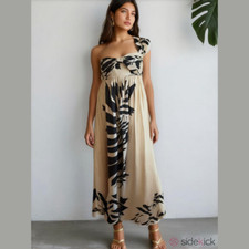 New $170 Anthropologie Let Me Be One-Shoulder Maxi Dress sz XXS