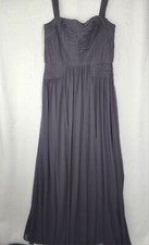 Vera Wang 14 Chiffon Long Formal Cocktail Dress Bridesmaid Gown Gray Smoke *NEW*