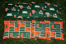 Cornhole Bean Bags Set of 8 ACA Regulation Bags UNIVERSITY OF MIAMI Hurricanes