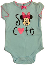 Disney Baby Minnie Mouse One Piece Blue Pink Size 6-9M SO CUTE Vacation Ready