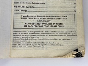1990 NES Game Genie Video Game Enhancer Programming Manual & Codebook Nintendo