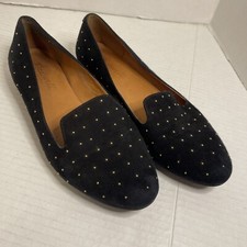 Madewell Black Teddy Gold Studded Loafer Slip Ons Flats Women's Sz 6.5