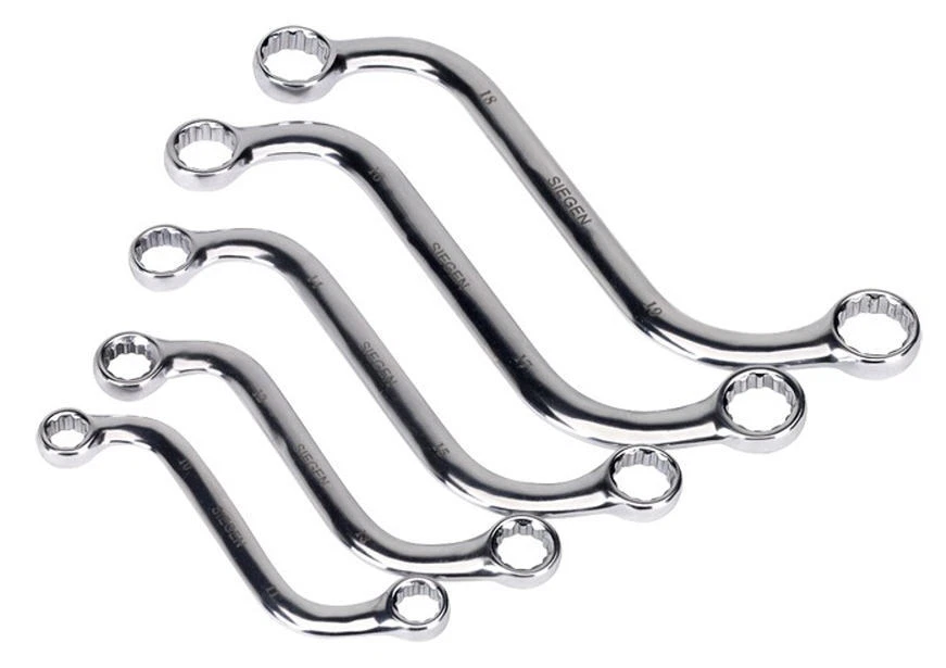 Siegen Sealey 5 Piece Metric S-Wrench Obstruction Spanner Set 10mm-19mm S0717