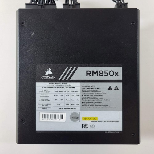 Corsair RM850x RPS0110 80 Plus Gold 800W Alimentation à découpage entièrement modulaire - Photo 5/6