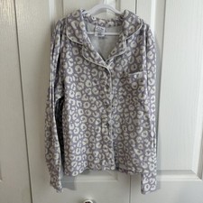 Art Class Purple White Leopard Print Two Piece Pajama Set Girls Size 14 Comfy