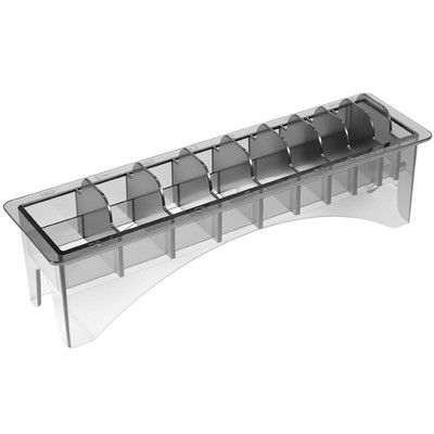 10 Slot Clipper Guard Holder Organizer ABS Barber Guide Comb Storage Case