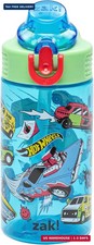 Mattel Hot Wheels Sage 16oz Leak-proof Straw Kids Water Bottle Bpa Free Durab