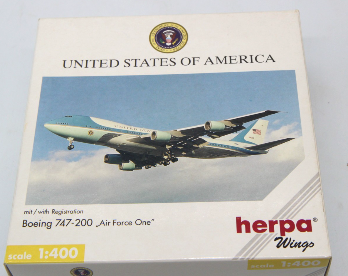 Herpa Wings Boeing 747-200 Air Force One 1:400 Scale #560191 Boxed