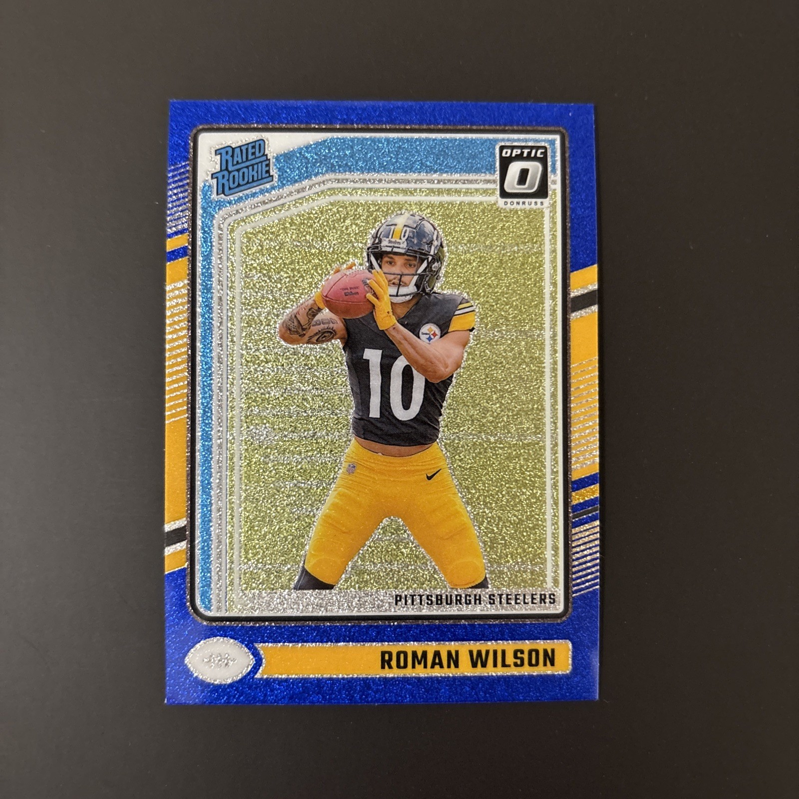 2024 Panini Donruss Optic Rated Rookie Roman Wilson #285 Blue Glitter Prizm (RC)