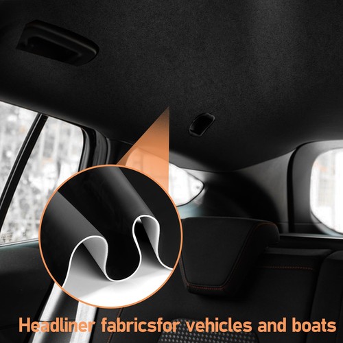 Suede Headliner Fabric Black 120"x59" with Foam Backing for Car Interior Repair - Picture 6 of 6