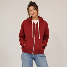 American Giant Women's Midweight Full Zip Sweatshirt Red XS NWOT