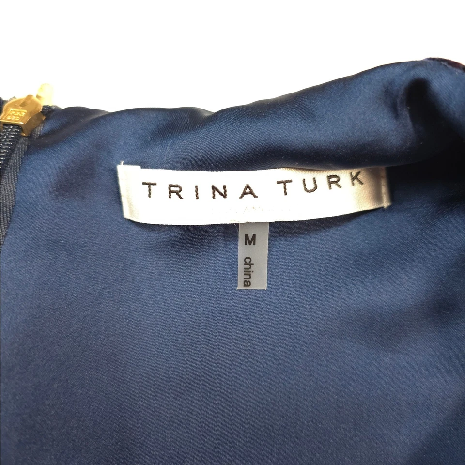 Vestido floral de terciopelo Trina Turk para mujer talla M viscosa mezcla de seda manga globo Foto 3 de 4