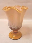 Fenton Cameo Opalescent Lily of the Valley Glass 6.25" Handkerchief Vase