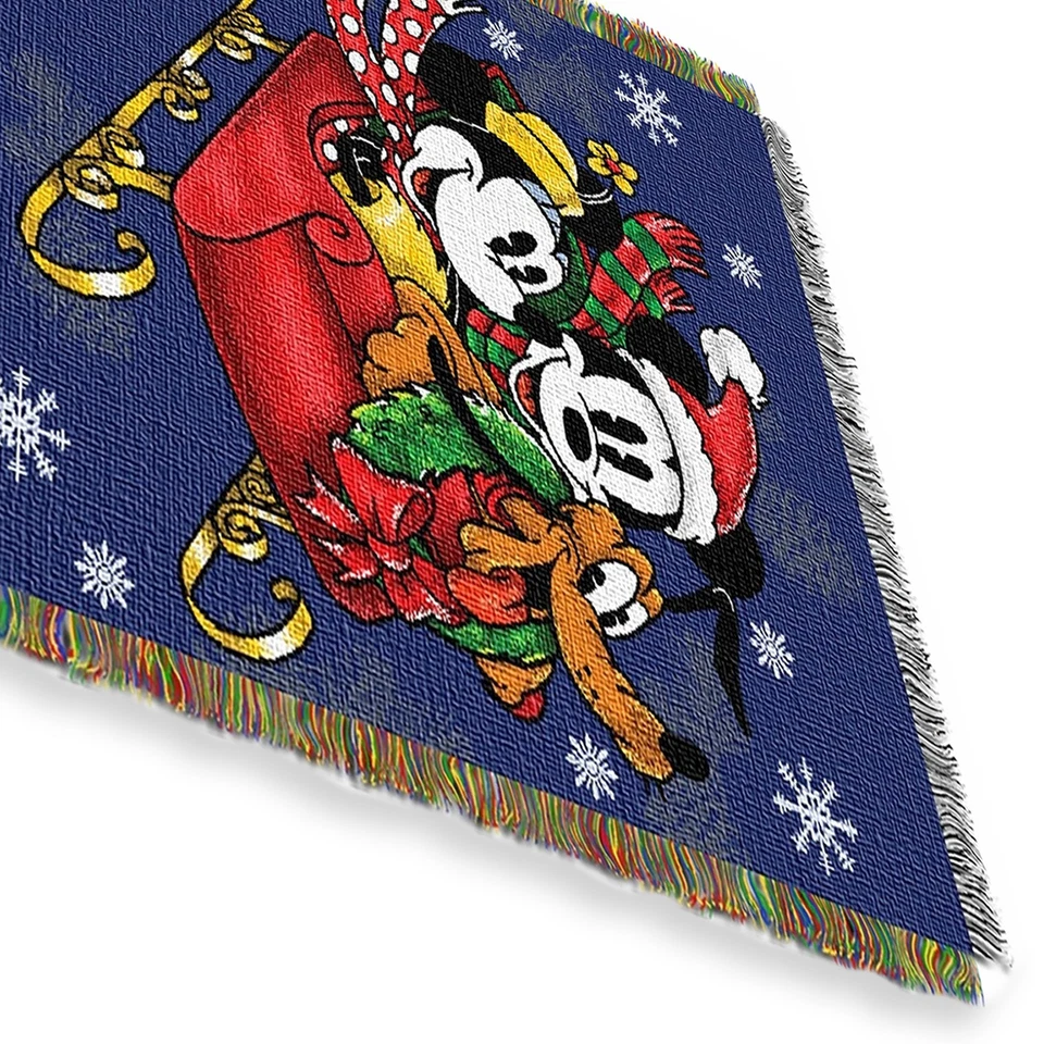 Disney's Mickey Mouse, "Sleigh Ride" Woven Tapestry Throw Blanket, 48" x 60", - Image 3 of 4