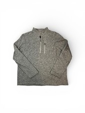Woolrich Sweater Mens 2XL Gray Quarter Zip Fleece Pullover Pocket Outdoor