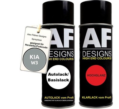 Spraydose für KIA W3 Weight Silver Metallic Basislack Klarlack Sprühdose 400ml