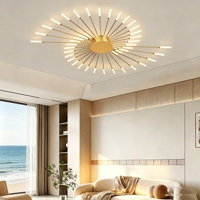 Plug-in LED Firework Chandelier Modern Metal Ceiling Light Home Room Decor