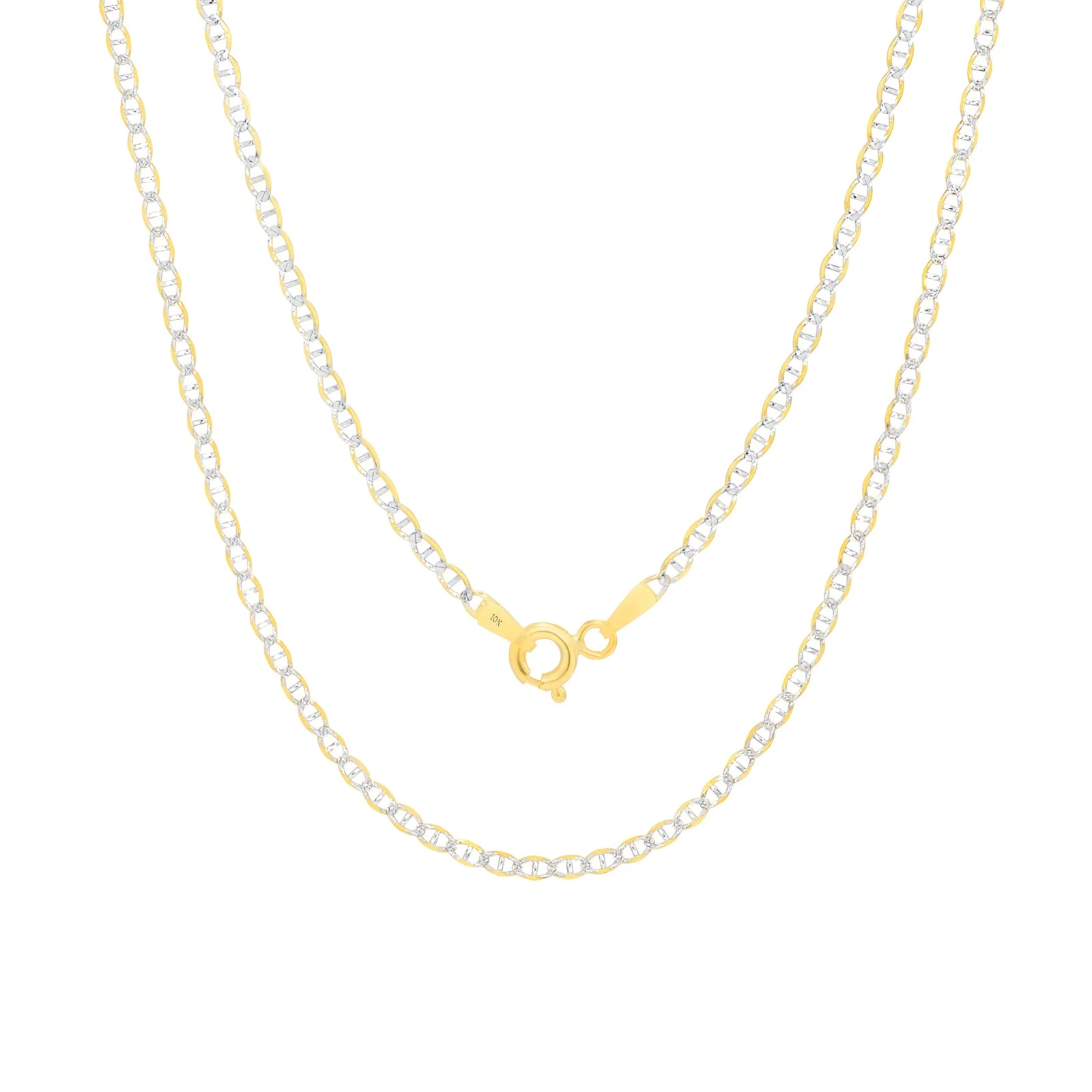 GUCCI Collana catena ancora marinaio taglio diamante pavè oro giallo 10 kt massiccio 2 mm 24"