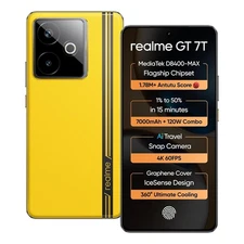 realme GT 7T 5G (Yellow,12GB+256GB) MediaTek D8400 MAX 6.8" NFC Global Version.