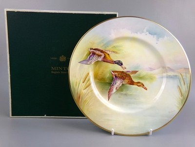 Minton Spiel Vögel Teller Stockente. Handbemalt, signiert. Verpackt. Vintage. 10,5''