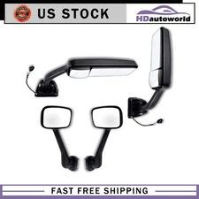 Manual&Power Heated For Freightliner Cascadia 08-16 L+R Side Black Mirrors Pair