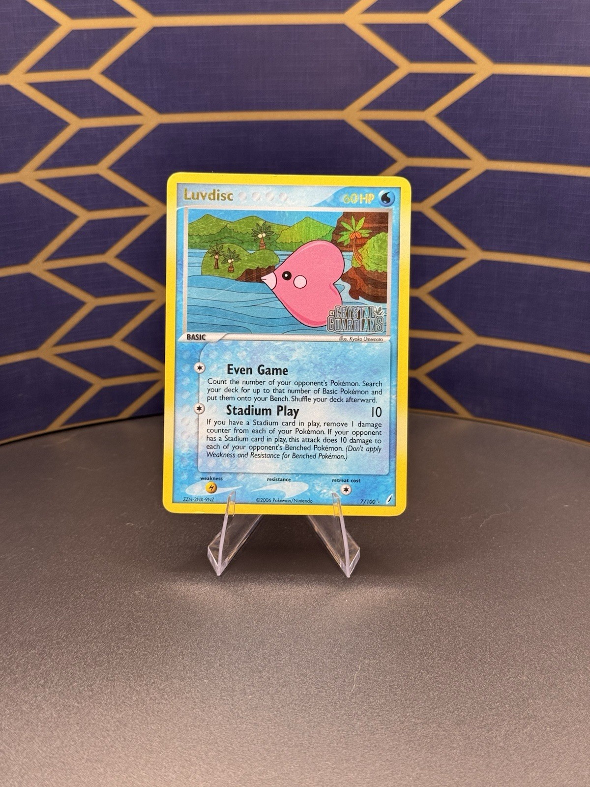 Luvdisc 7/100 Crystal Guardians Stamped Reverse Holo Pokemon TCG
