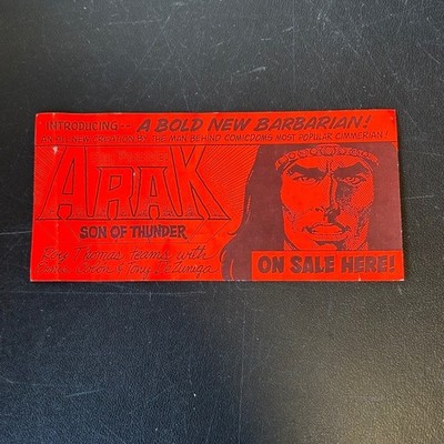 RARE VINTAGE Arak Son of Thunder COMIC Promo Sticker Red 80s Barbarian Retro