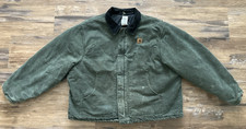 VTG Carhartt J22 MOS Arctic Quilt Lined Jacket Mens 3XL Embroidered Distressed