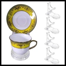Acrylic Tea Cup Saucer Display Stands Clear Dinnerware Display Easel Stand Te...