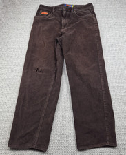 EMPYRE Corduroy Pants Mens 32 Brown Chino Baggy Leg 5 Pocket Logo Casual