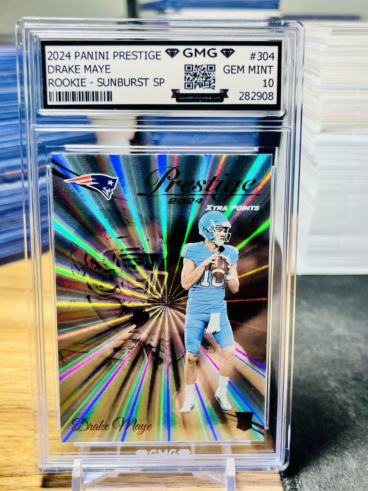 2024 Prestige Drake Maye Rookie Sunburst SP #304 GMG Graded 10 Gem Mint 💎 RC 