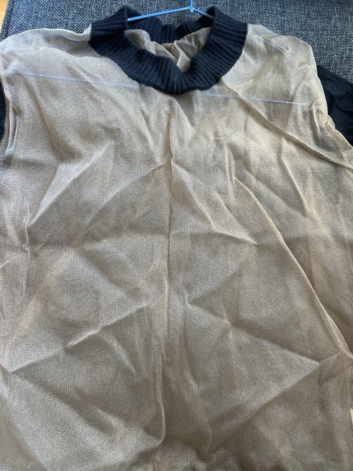 Uma Wang Transparent patchwork pullover knit top - image 3