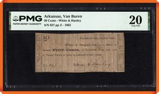 KC- 1862 $50 Van Buren , Arkansas - White & Hanley - VF 20 by PMG