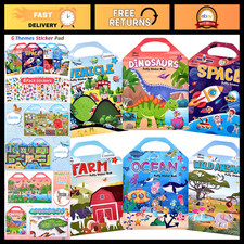 6 Set Puffy Sticker Books - 260pcs Fun Activity for Kids, Creative Play, Arts 