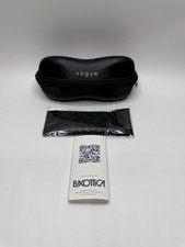 NEW Vogue Black Semi Hard Clamshell Eyeglasses Case With Zipper Closure