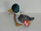 New Vintage Ty Beanie Baby Jake The Mallard Drake Duck 1997 1998 Rare Error Tag
