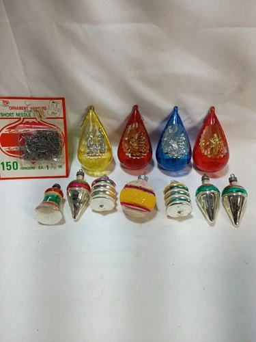 Vintage Jewel Brite Nativity Scene Teardrop Christmas Ornaments & Other Plastic